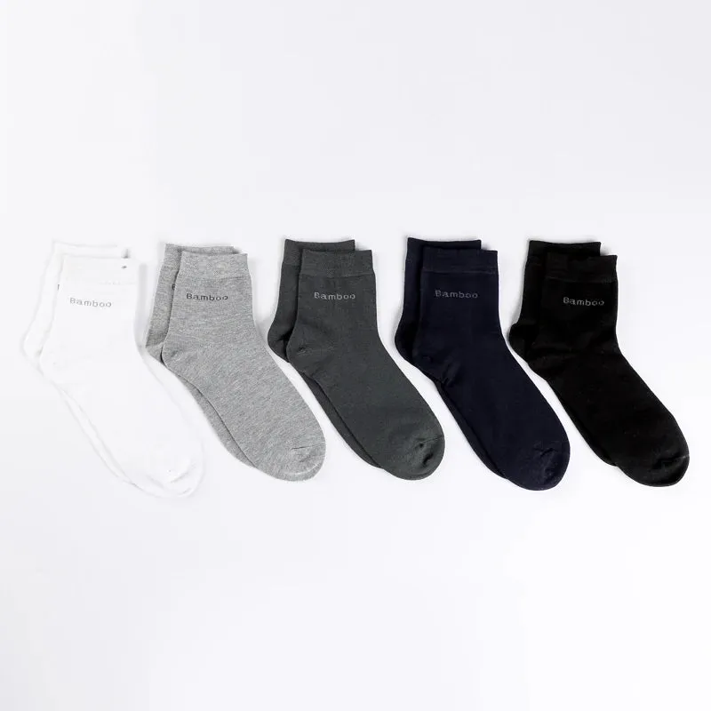 مجموعة اروين التجارية ARWEN&AJH GROUP  2024 European 10 Pairs / Lot Bamboo Fiber Socks Men Casual Business Anti-Bacterial Breatheable Men's Crew Socks High Quality Guarantee Sock