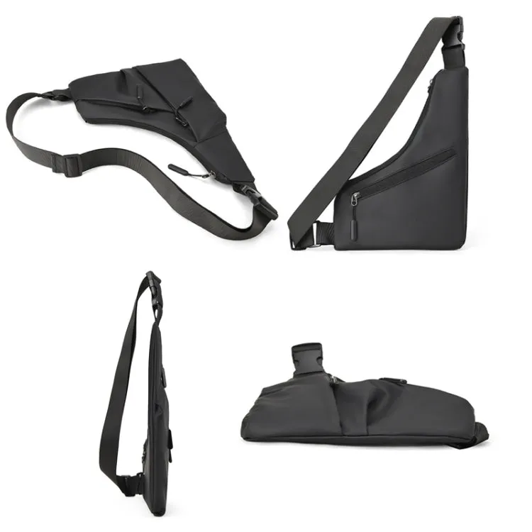 Anti-theft Fit Triangle Bag Leisure Leather Film Crossbody Chest Bag(Grey)