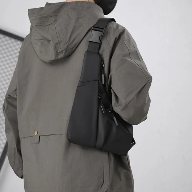 Anti-theft Fit Triangle Bag Leisure Leather Film Crossbody Chest Bag(Grey)