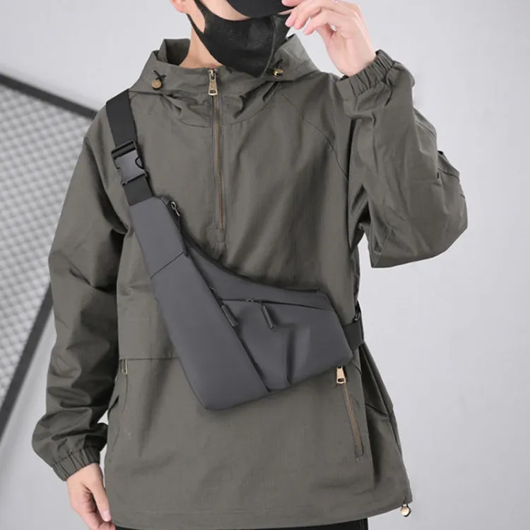 Anti-theft Fit Triangle Bag Leisure Leather Film Crossbody Chest Bag(Grey)