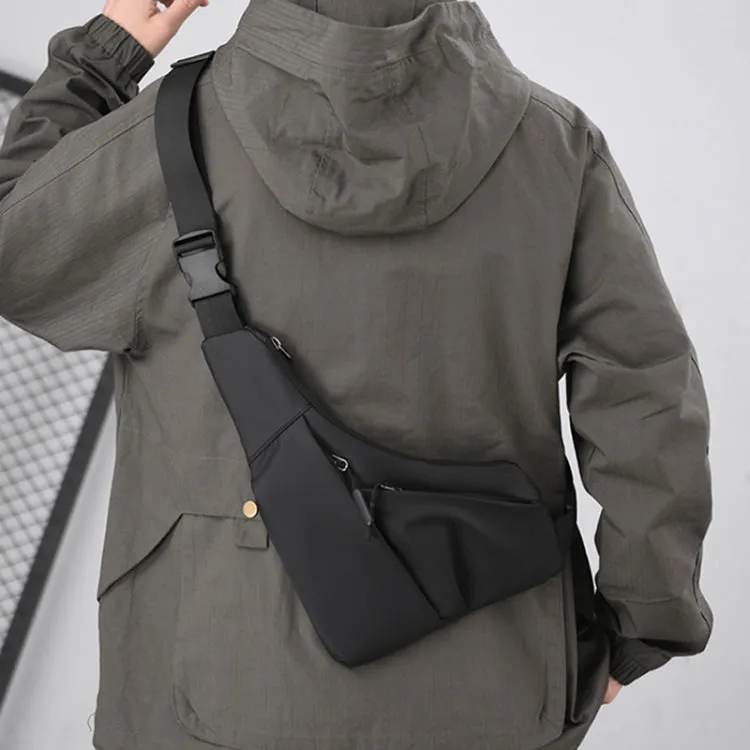 Anti-theft Fit Triangle Bag Leisure Leather Film Crossbody Chest Bag(Grey)