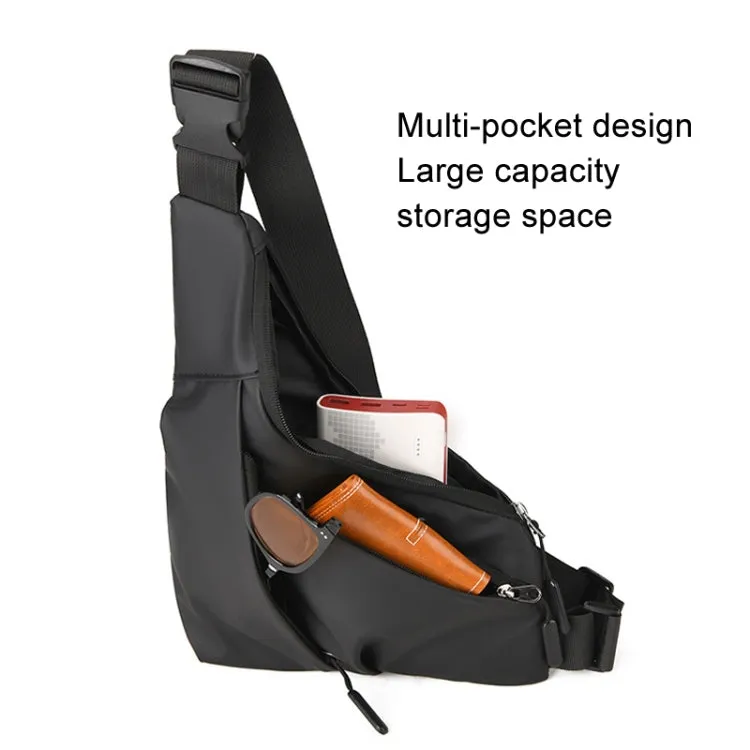 Anti-theft Fit Triangle Bag Leisure Leather Film Crossbody Chest Bag(Grey)
