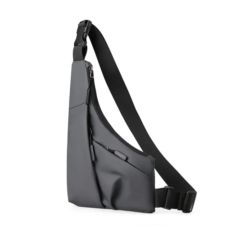 Anti-theft Fit Triangle Bag Leisure Leather Film Crossbody Chest Bag(Grey)