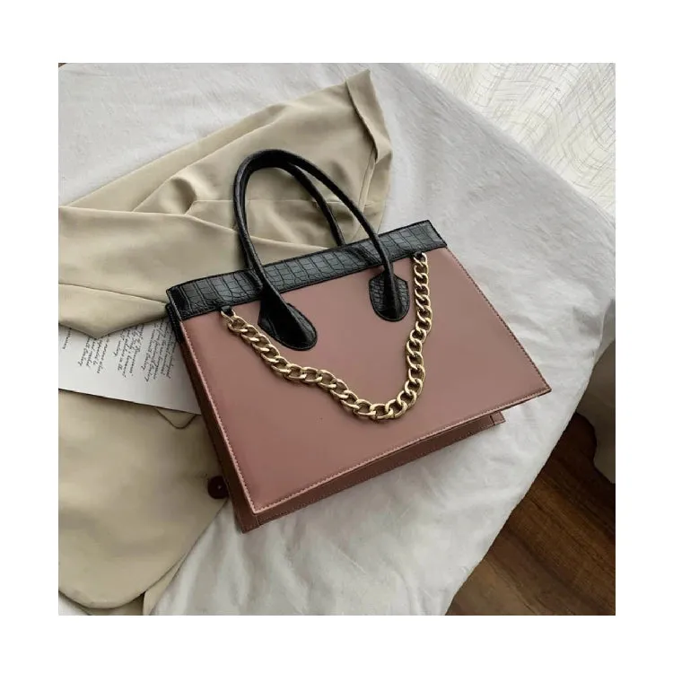 ARWEN & AJH GROUP  New Design Women Fashion Handbags Croccodle Hand Bag Chains Large Capacity Structured Bags PU Leather Handbag For Ladies