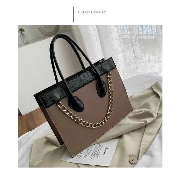 ARWEN & AJH GROUP  New Design Women Fashion Handbags Croccodle Hand Bag Chains Large Capacity Structured Bags PU Leather Handbag For Ladies