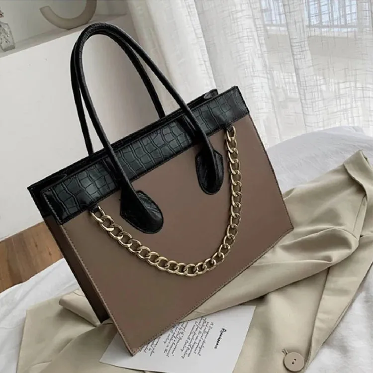 ARWEN & AJH GROUP  New Design Women Fashion Handbags Croccodle Hand Bag Chains Large Capacity Structured Bags PU Leather Handbag For Ladies