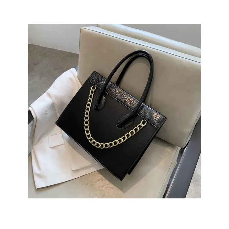 ARWEN & AJH GROUP  New Design Women Fashion Handbags Croccodle Hand Bag Chains Large Capacity Structured Bags PU Leather Handbag For Ladies