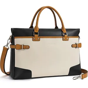 BOSTANTEN Womens Briefcase Leather Laptop Bag for Women 15.6 inch Computer Bag Messenger Business Work Tote