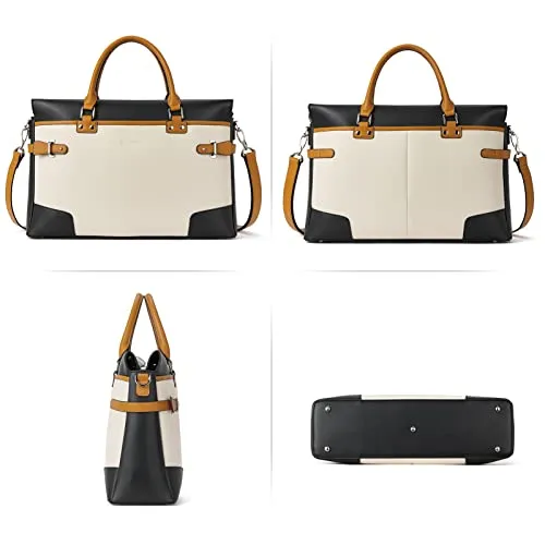 BOSTANTEN Womens Briefcase Leather Laptop Bag for Women 15.6 inch Computer Bag Messenger Business Work Tote