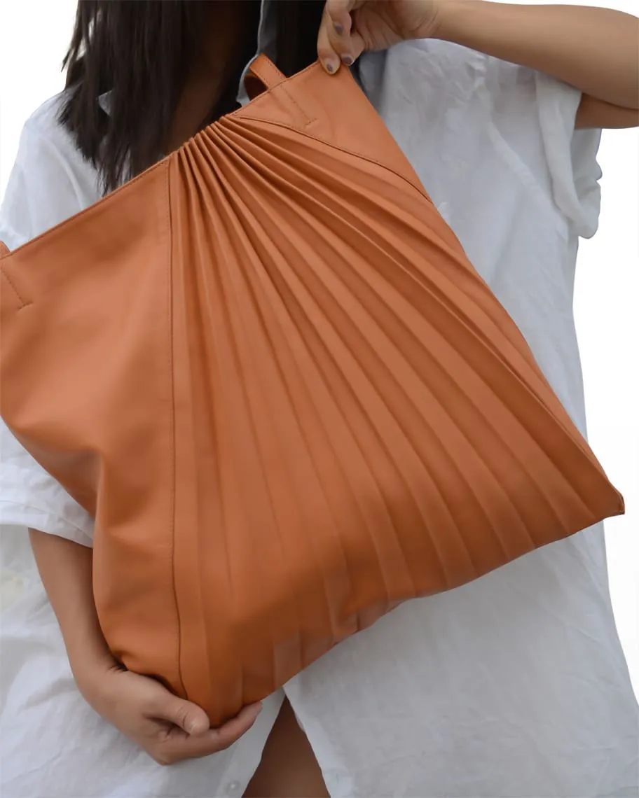 Chiaroscuro Sabrina Zeng Pleated Lambskin Tote Bag