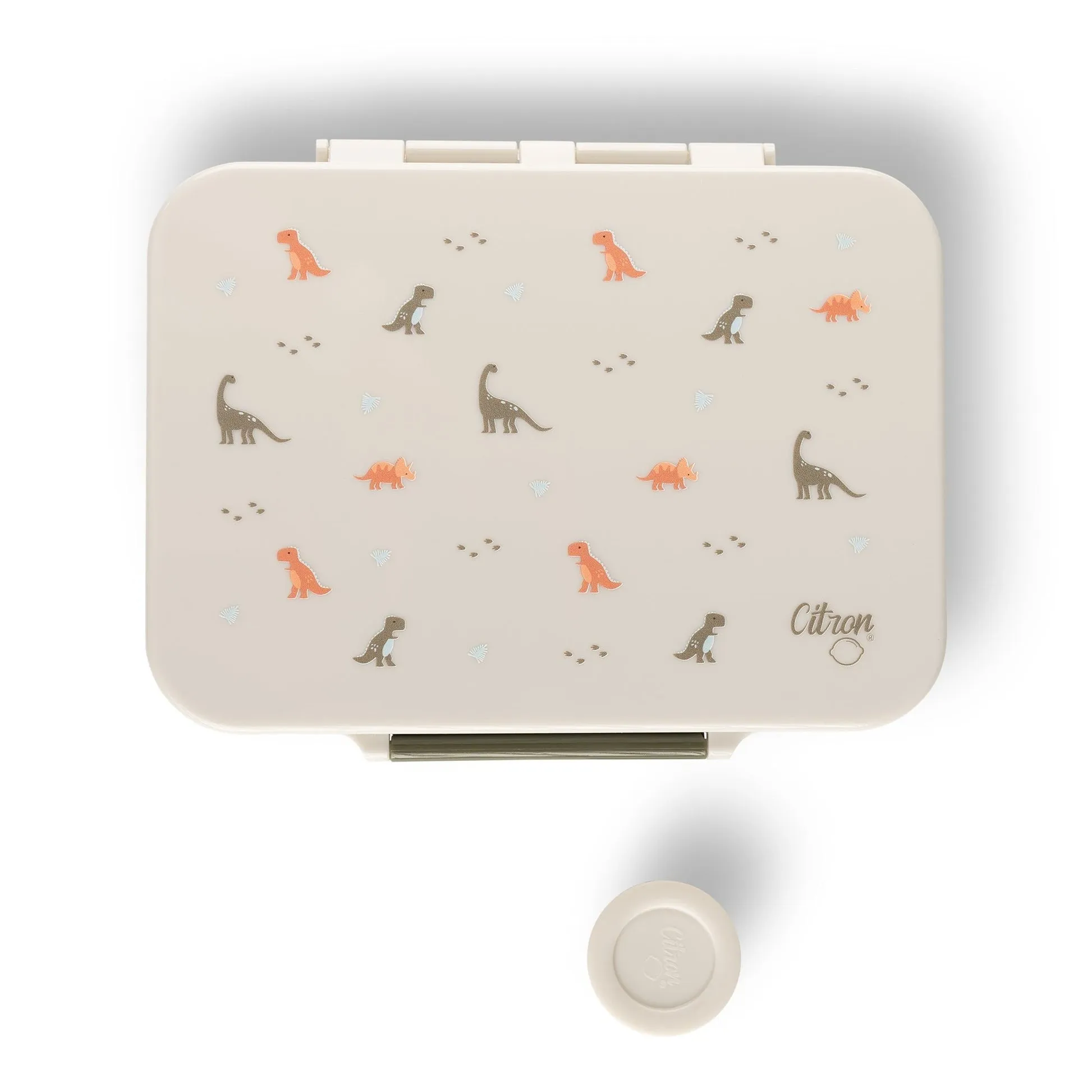 Citron Incredible Tritan Lunchbox with Saucer - Dino - Green