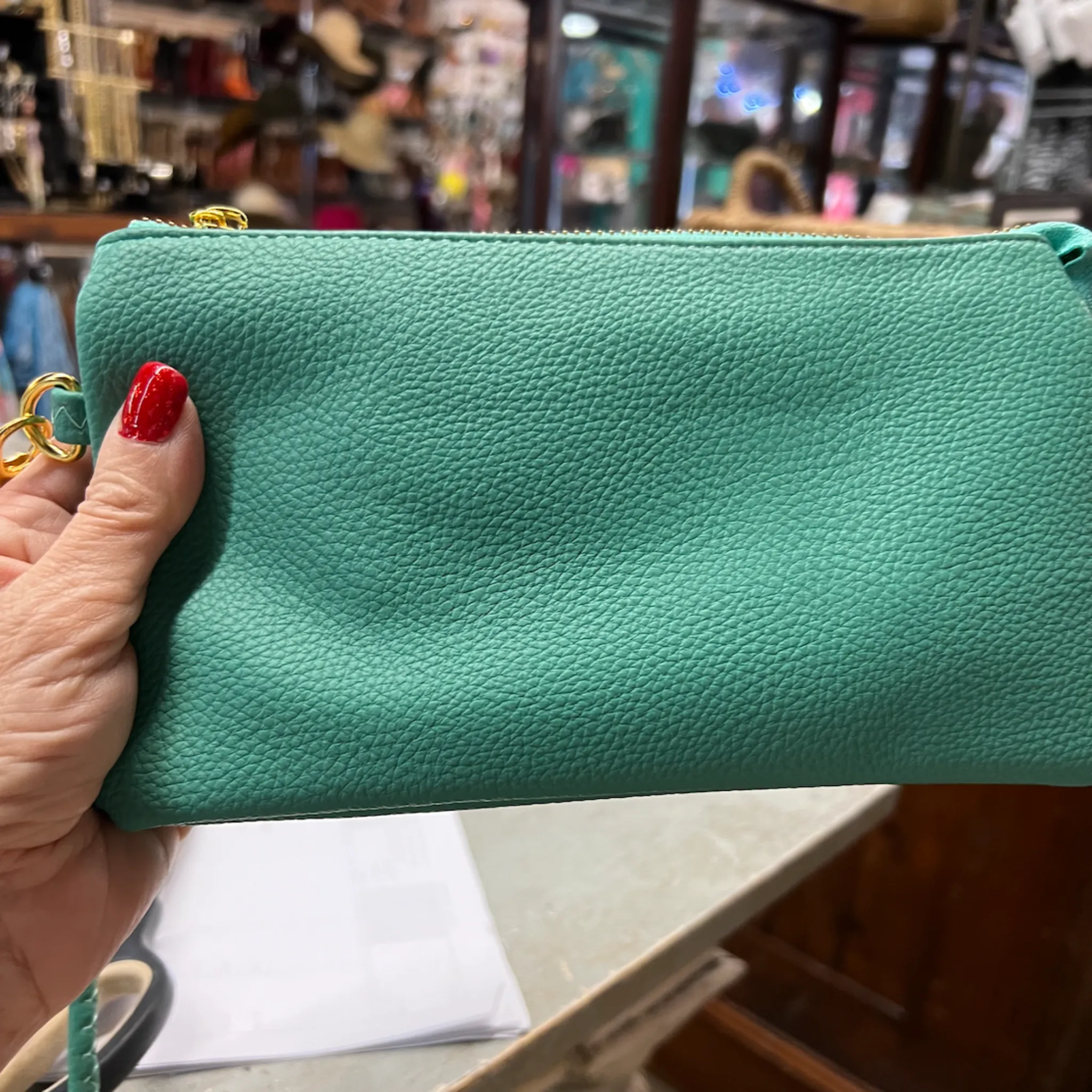 Colorful Purses w/Wristlet & Crossbody Strap