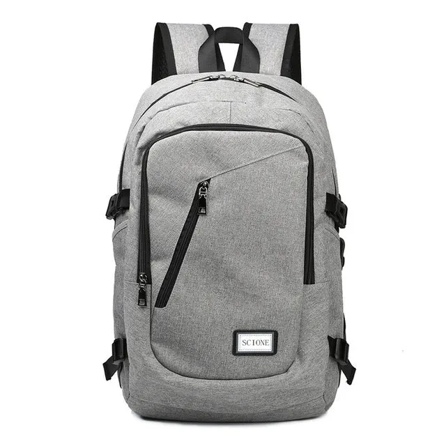 Computer Laptop USB Charging Backpack School Bag Pack Adult Student Bag Business Backpack Male Unisex Waterproof Travel Backpack