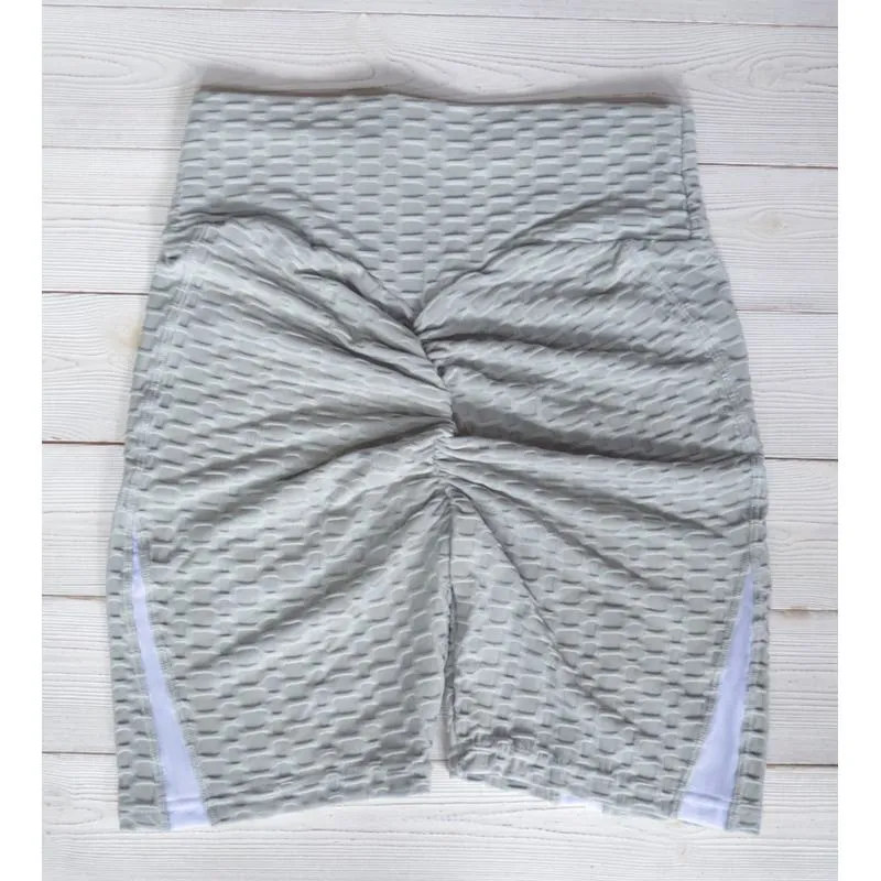 High-Waisted Yoga Elasticity Running Jacquard Sports Pineapple Mesh Sports Shorts