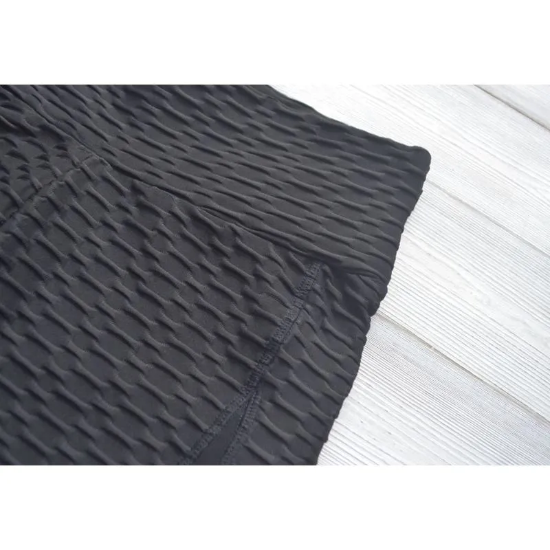High-Waisted Yoga Elasticity Running Jacquard Sports Pineapple Mesh Sports Shorts