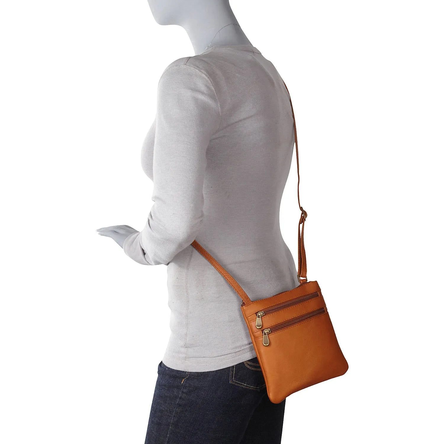 Le Donne Leather Two Zip Mini Crossbody Bag