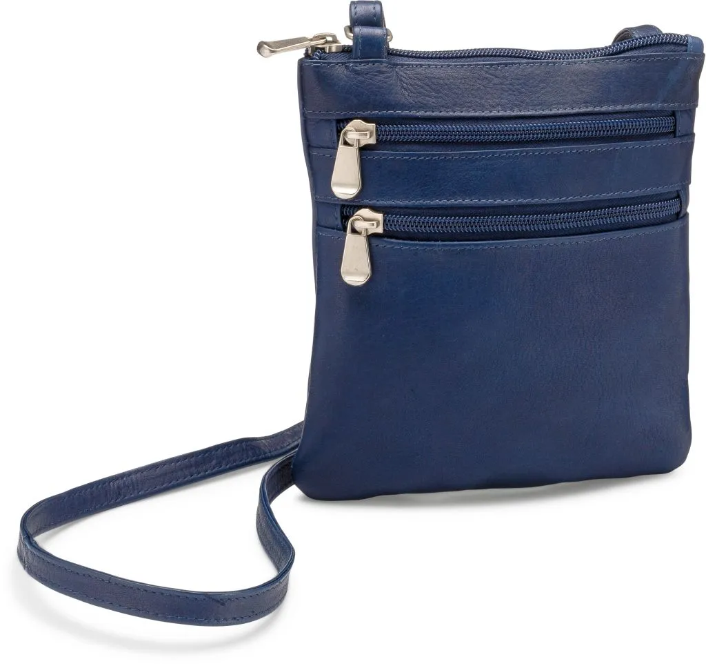 Le Donne Leather Two Zip Mini Crossbody Bag