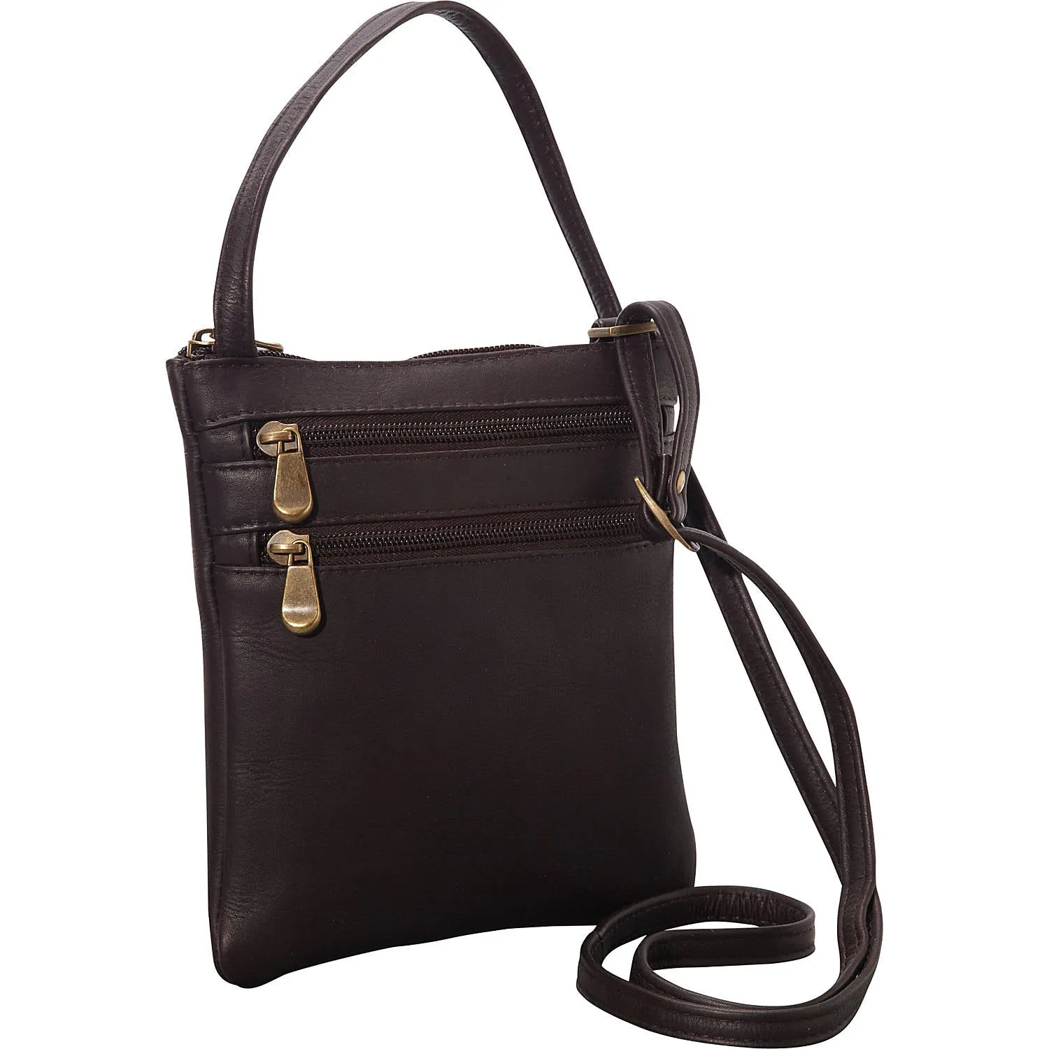Le Donne Leather Two Zip Mini Crossbody Bag