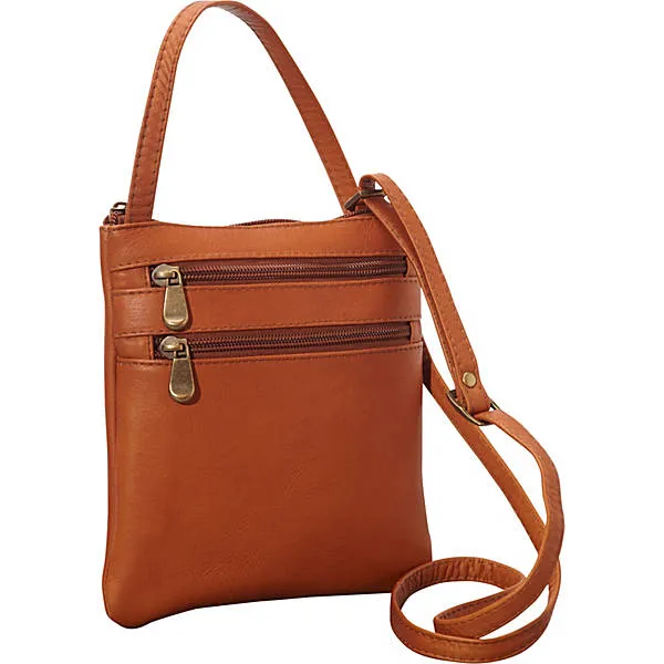 Le Donne Leather Two Zip Mini Crossbody Bag