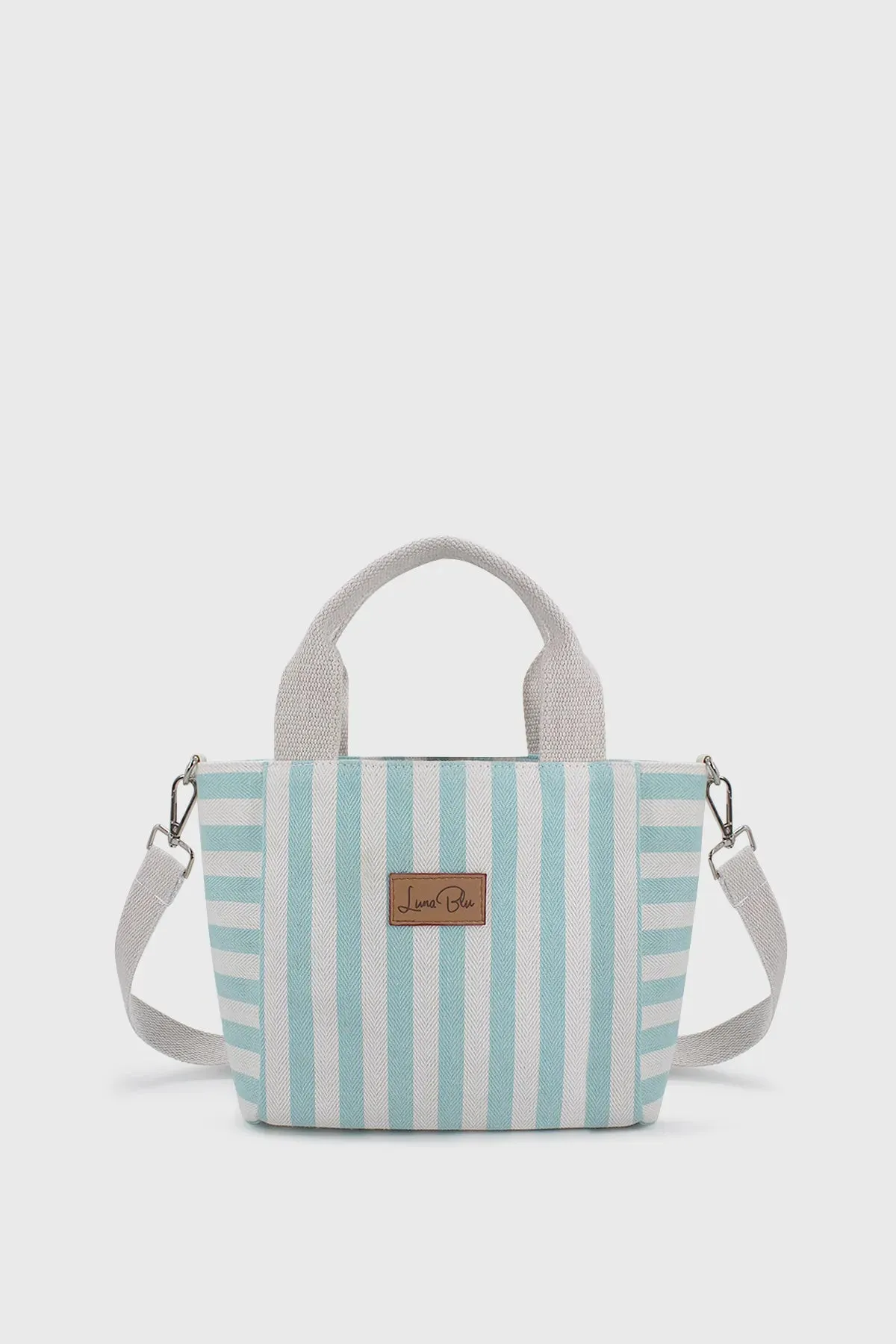 Lunablu Women's Striped Mini Linen Tote Bag