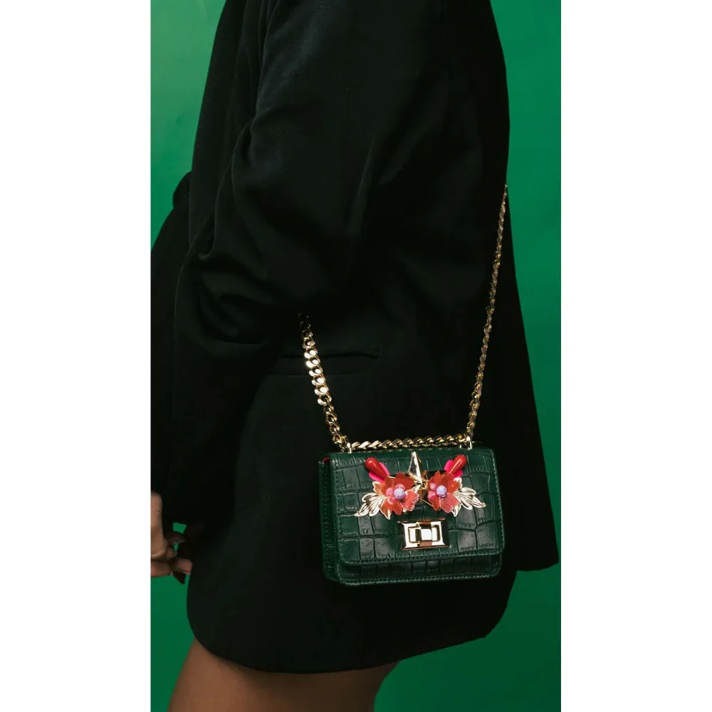 Papa Don't Preach by Shubhika Sacramento Green Mini Crossbody Bag