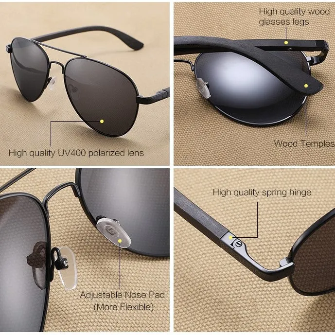 Ralferty Wood Sunglasses - Pilot Black