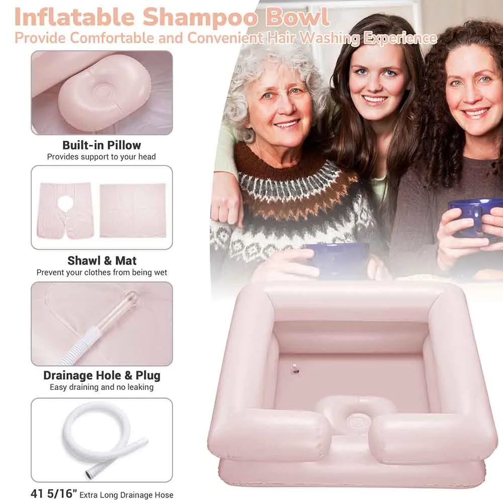 Salon Shampoo Bowls Inflatable Basin Sprayer Water Bag 2ct/Pack