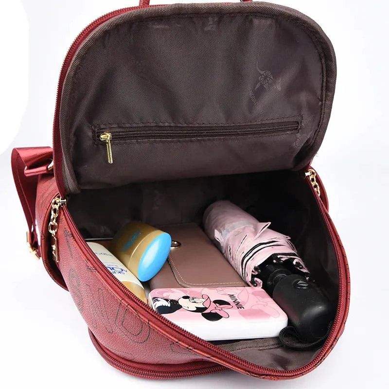 School Bag Printed Letter Backpack