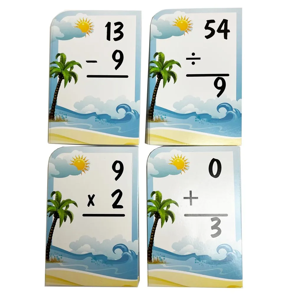 Set 4 Math Flash Cards Addition Subtraction Multiplication Division Child Learn