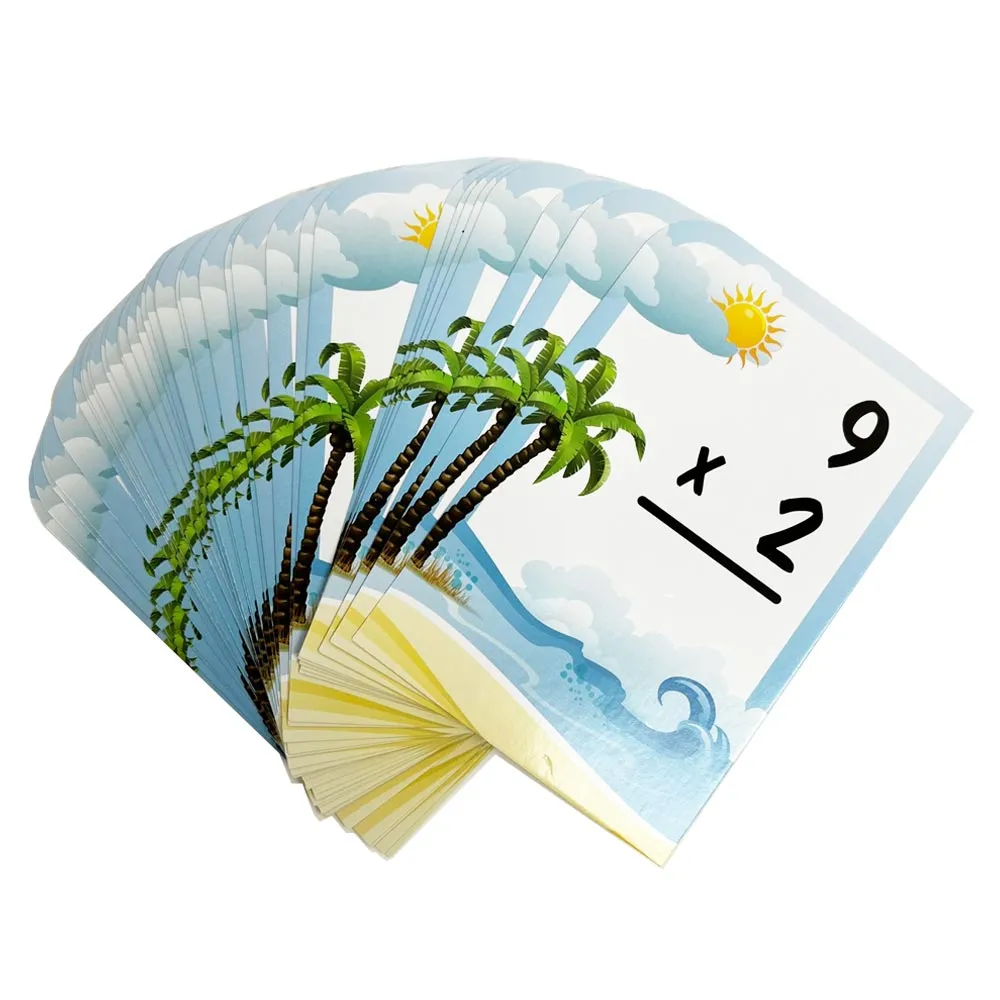 Set 4 Math Flash Cards Addition Subtraction Multiplication Division Child Learn