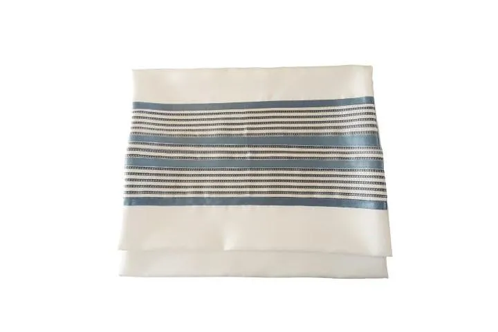 Youthful White and Blue Tallit, Bar Mitzvah Tallit Set, Tzitzit Wool Tallit Prayer Shawl, Custom Tallit, Hebrew Prayer Shawl, Modern Tallit, Contemporary Tallit
